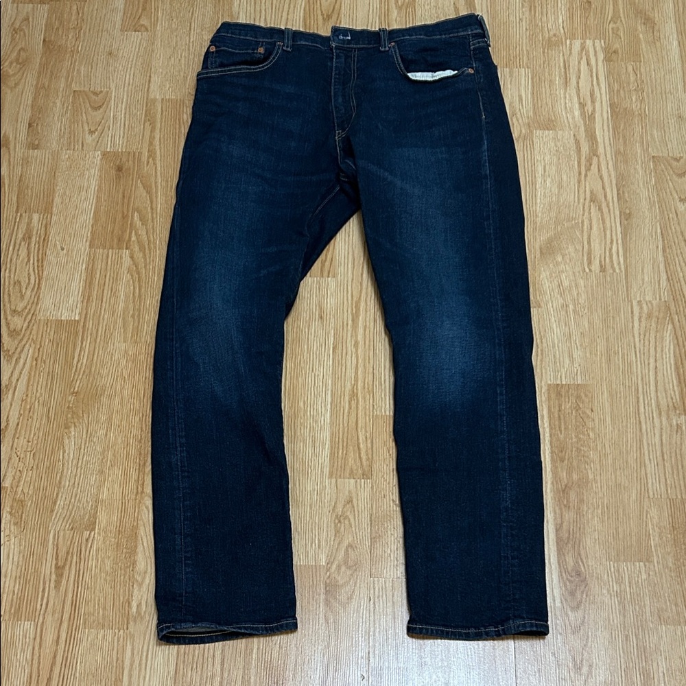 Men's Dark Blue Straight Leg Jeans